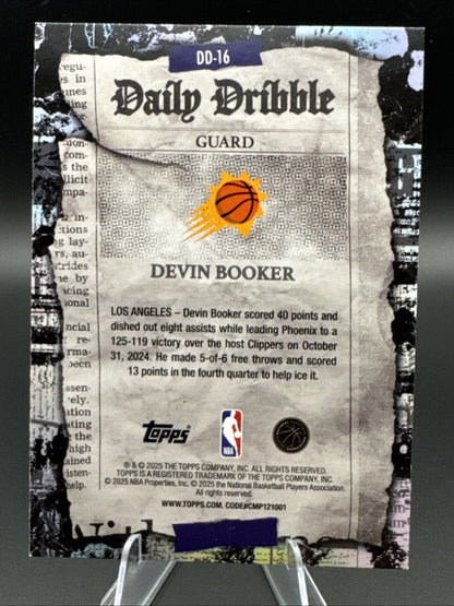 2025-26 Topps - The Daily Dribble Devin Booker #DD-16 /99 Green