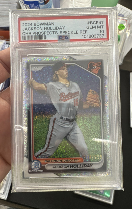 2024 Bowman - Chrome Prospects Jackson Holliday #BCP-47 Speckle Refractor PSA 10