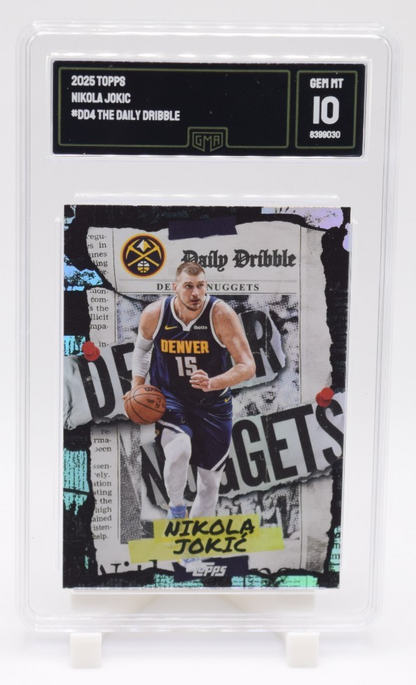 2025-26 Topps Basketball Nikola Jokic Daily Dribble Refractor Insert #DD4 GMA 10
