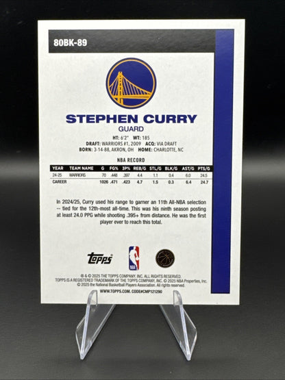 2025-26 Topps Basketball 45th Anniversary Stephen Curry #80BK-89 Warriors