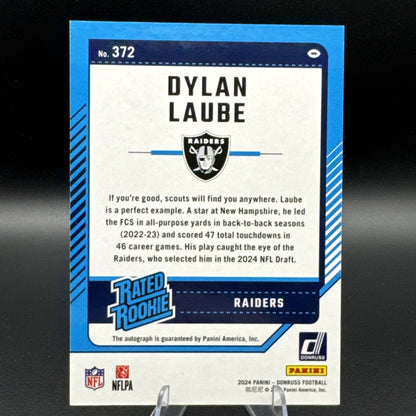2024 Panini Donruss - Rated Rookie Green Autographs #372 Dylan Laube (AU, RC)