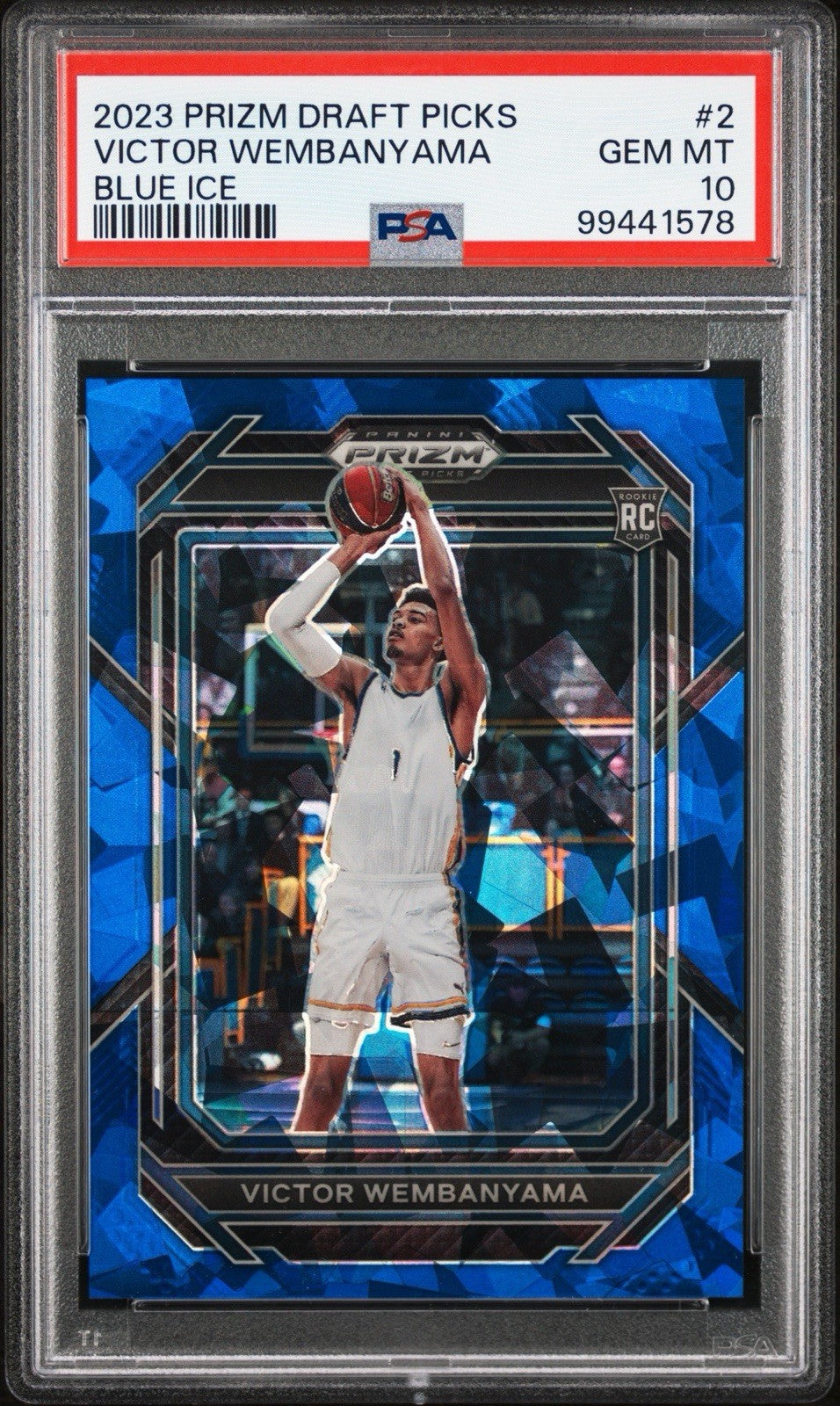 2023-24 Panini Prizm Draft Picks - Victor Wembanyama #2 Blue Ice Prizm /99 (RC)