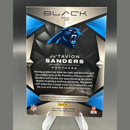 2024 Panini Black - Rookie Patch Autograph Ja'Tavion Sanders #222 Emerald 5/50