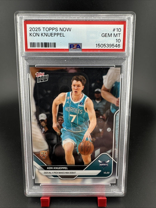 Kon Knueppel 2025 Topps NOW #10 RC PSA 10 GEM MT Hornets NBA Debut