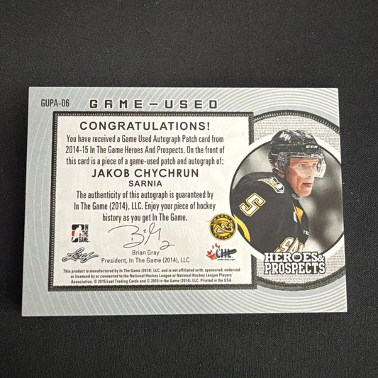 2014-15 In the Game Heroes and Prospects - Game Used Autographed Patch Jakob /5