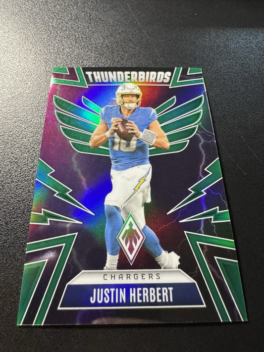 2025 Panini Phoenix Thunderbirds Justin Herbert Green /99 Charger SP