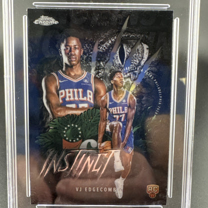 2025 Topps Chrome Basketball VJ Edgecombe Instinct Rookie #INS-13 GMA 10