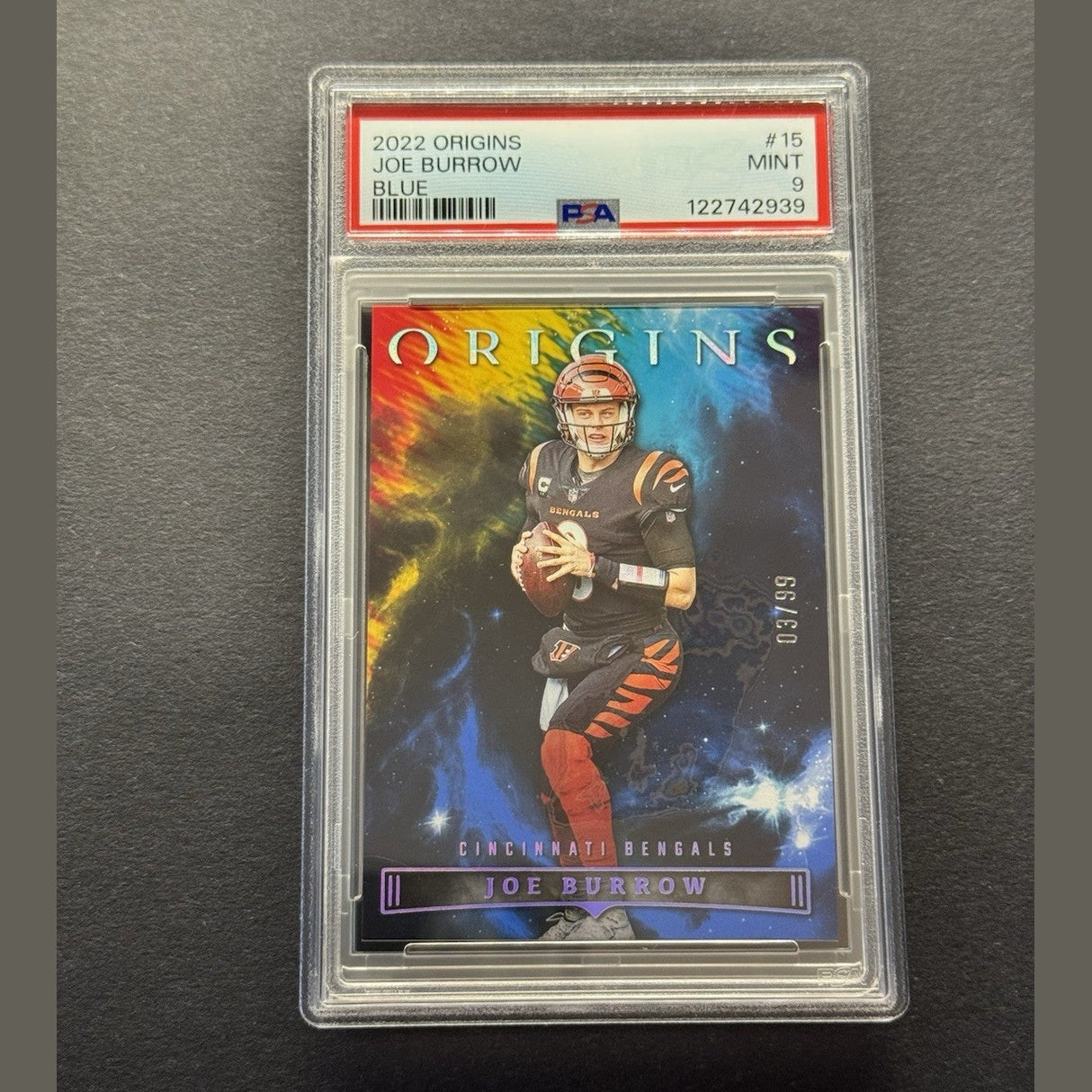 2022 Panini - Origins Football #21 Joe Burrow Blue Parallel /99 SP