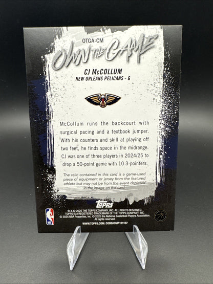 2025-26 Topps CJ McCollum Own the Game Jersey Rainbow Foil #OTGA-CM Pelicans