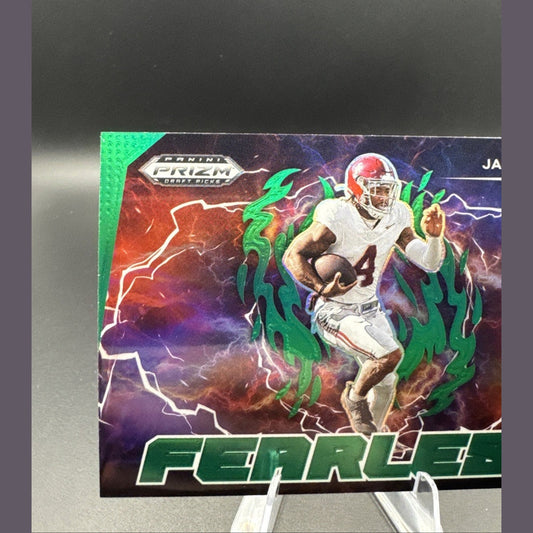 2025 Prizm Draft Picks Jalen Milroe Fearless Green Prizm #F-JME