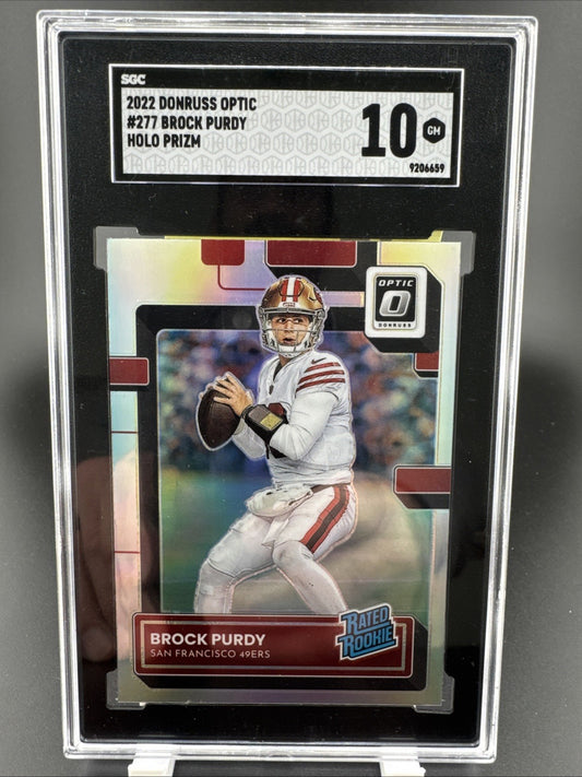 2022 Panini Donruss Optic Rated Rookie Brock Purdy Holo Prizm SGC 10
