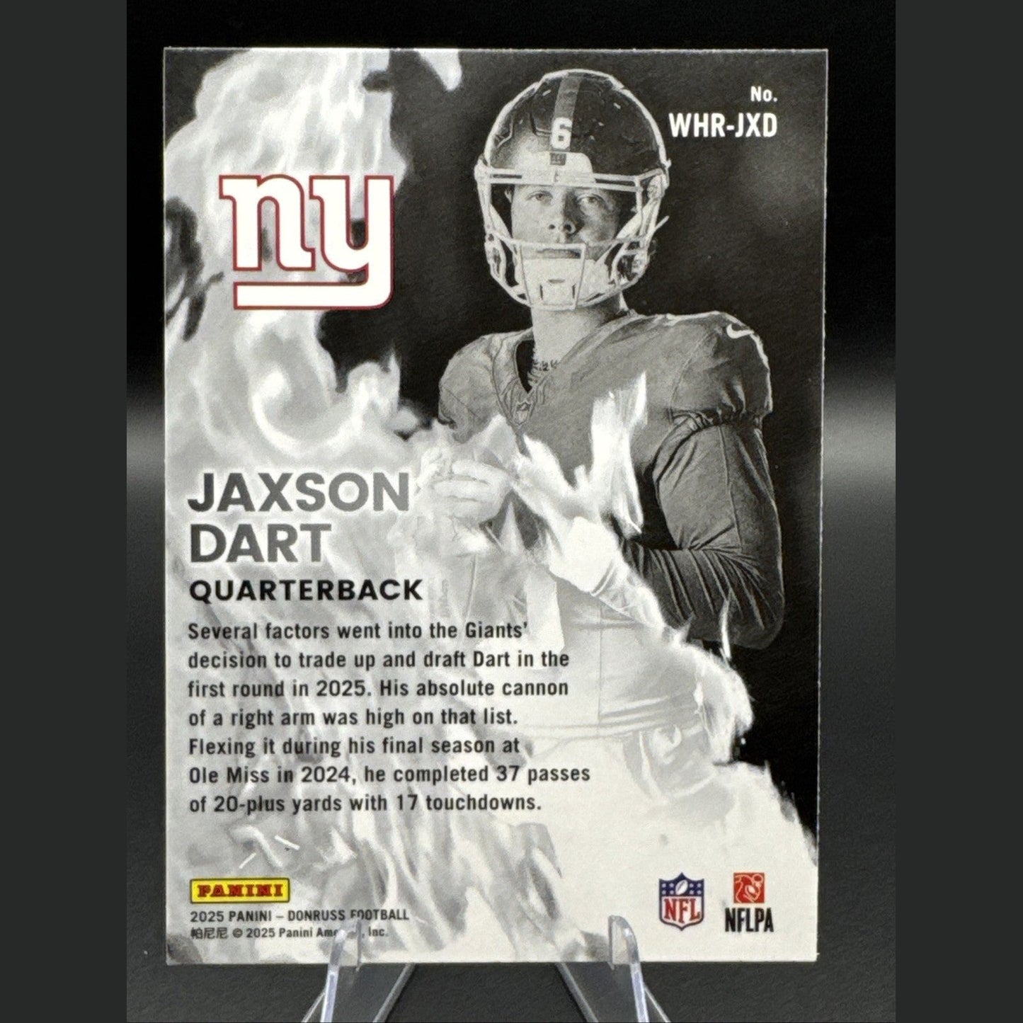 Jaxson Dart 2025 Panini Donruss #WHR-JXD White Hot Rookies Giants RC