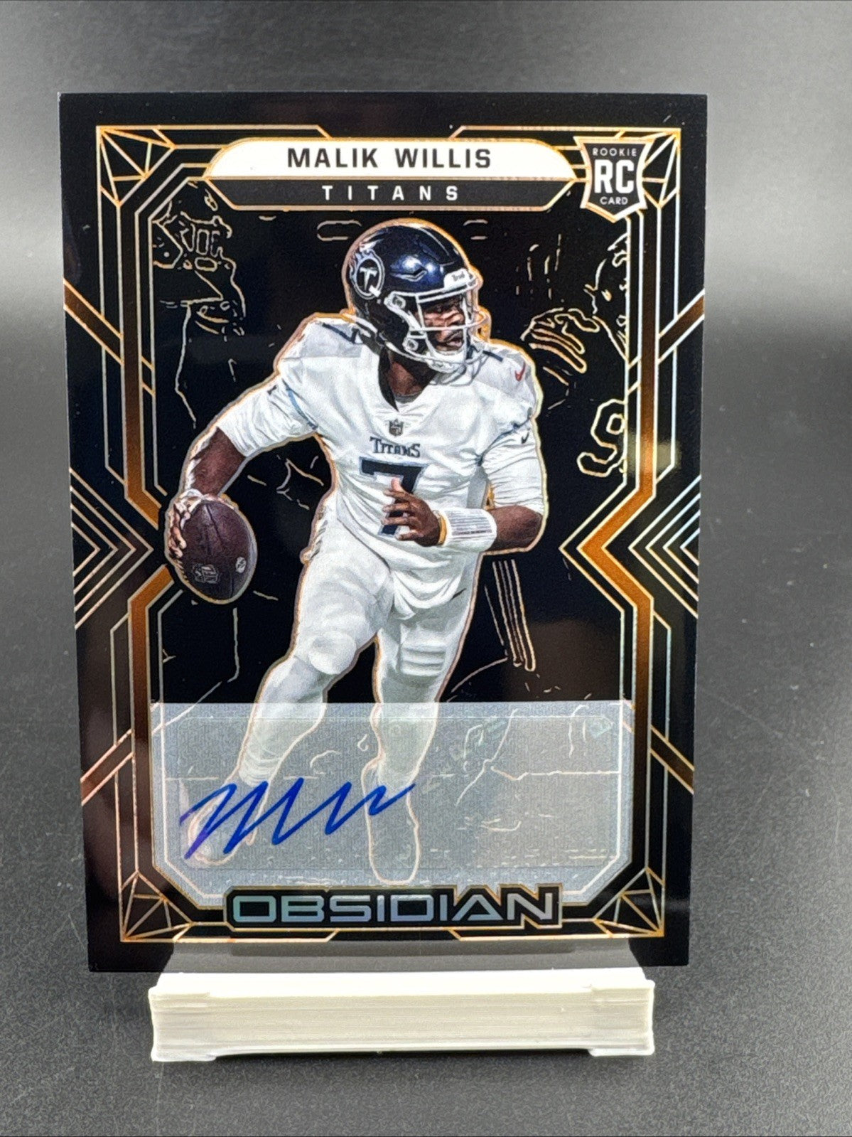 2022 Panini Obsidian Orange Malik Willis #/75 Rookie Card RC Auto