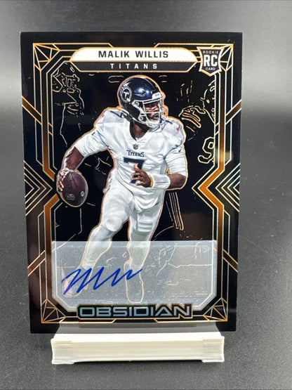 2022 Panini Obsidian Orange Malik Willis #/75 Rookie Card RC Auto