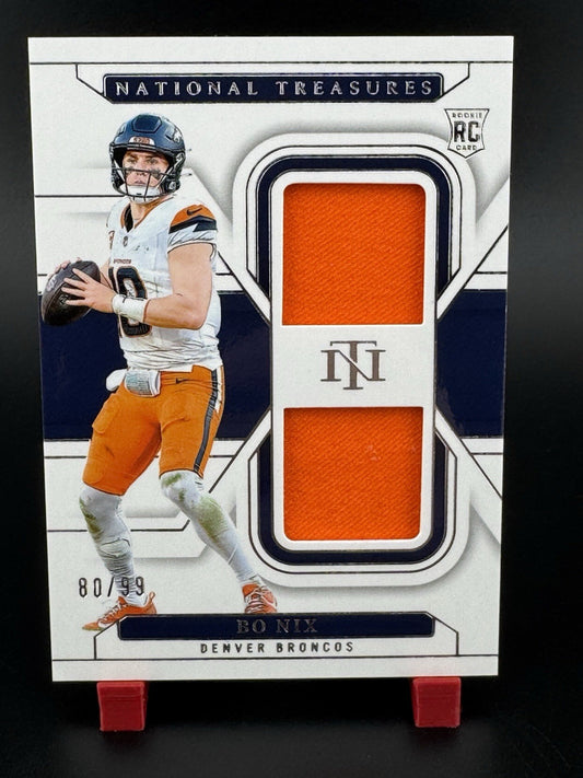 2024 Panini National Treasures - Rookie Dual Materials Bo Nix /99 Broncos