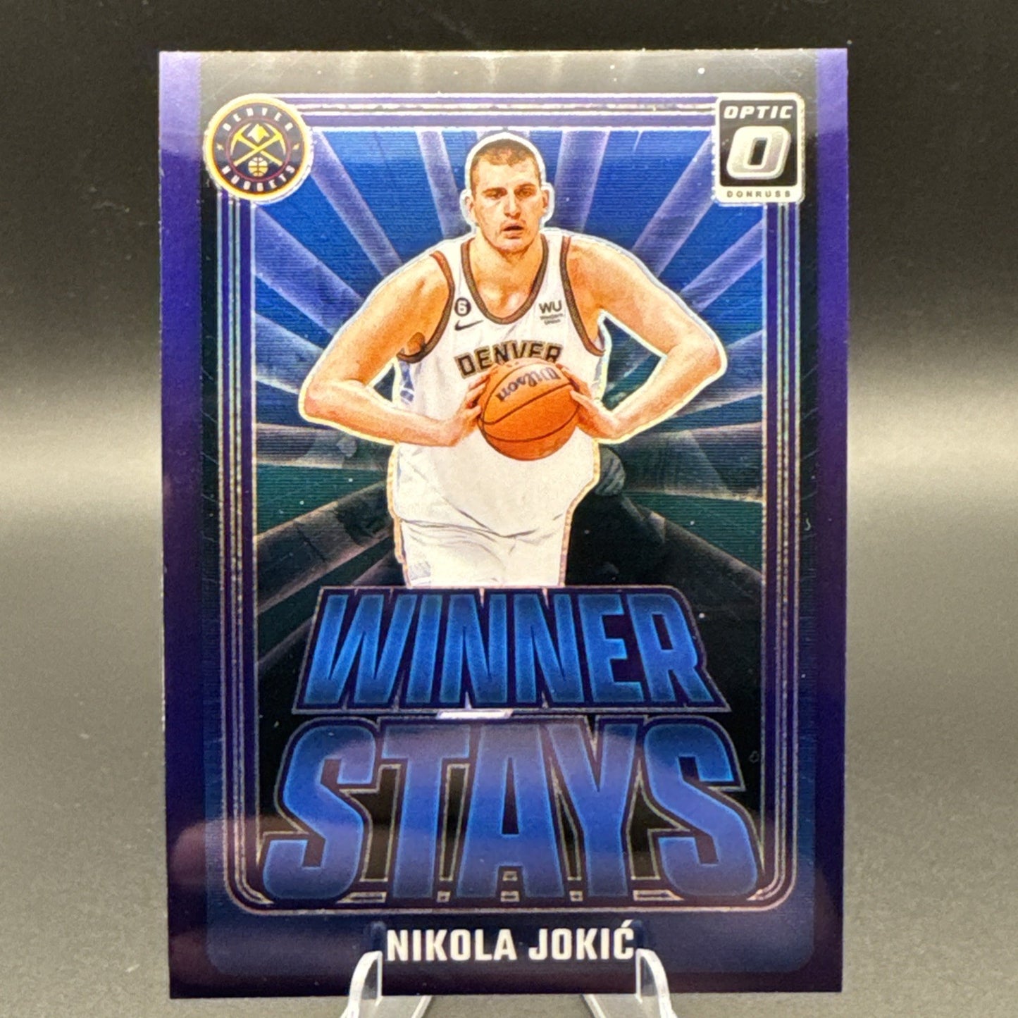 Nikola Jokic Purple Prizm Winner Stays 2024-25 Panini Donruss Optic #6