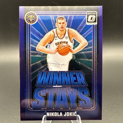 Nikola Jokic Purple Prizm Winner Stays 2024-25 Panini Donruss Optic #6