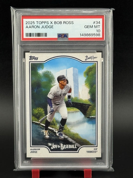 PSA 10 2025 Topps X Bob Ross the Joy of Baseball  Aaron Judge #34 Yankees PSA 10