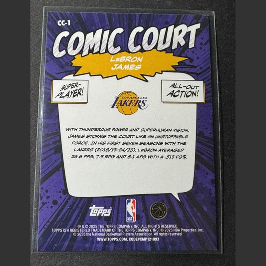LeBron James 2025/26 Topps Basketball Comic Court SSP #CC-1 Los Angeles Lakers