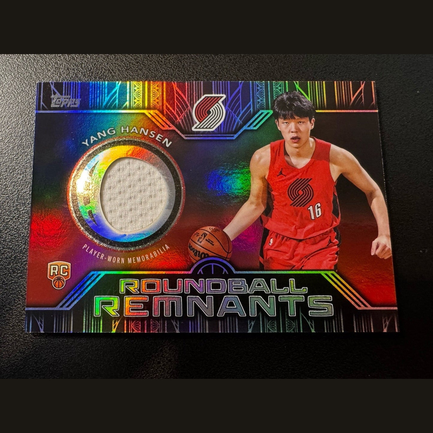 Yang Hansen 2025-2026 Topps Basketball Roundball Remnants Relic RC Trailblazers