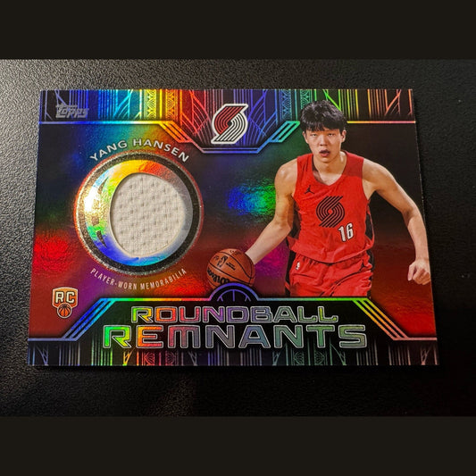 Yang Hansen 2025-2026 Topps Basketball Roundball Remnants Relic RC Trailblazers