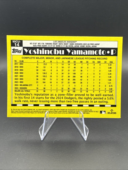 Yoshinobu Yamamoto 2025 Topps Chrome Update 1990 #90CU-14 Los Angeles Dodgers