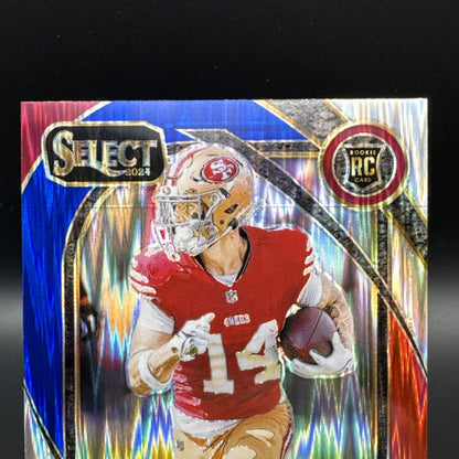 2024 Ricky Pearsall Panini Select - Club Level Red & Blue Shock Prizm #285 RC