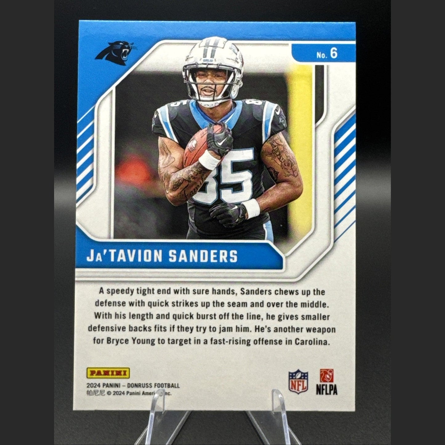 2024 Ja’Tavion Sanders Rookie Panini Donruss Elite Series Rookies #6 Panthers
