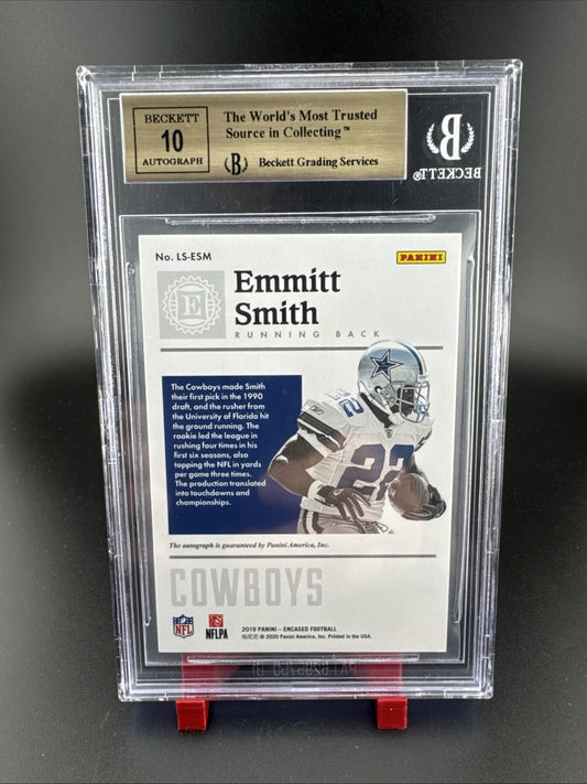 2019 Panini Encased Legendary Signatures #14 Emmitt Smith 1/10 BCG 9.5