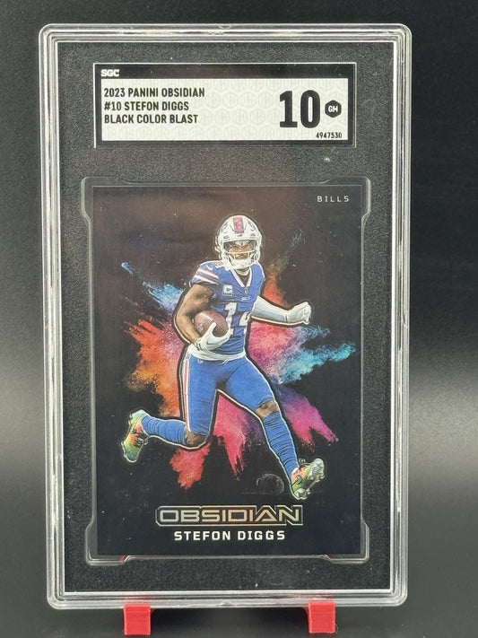 2023 Panini Stefon Diggs Black Obsidian Color Blast No. 10 Case Hit  SCC 10