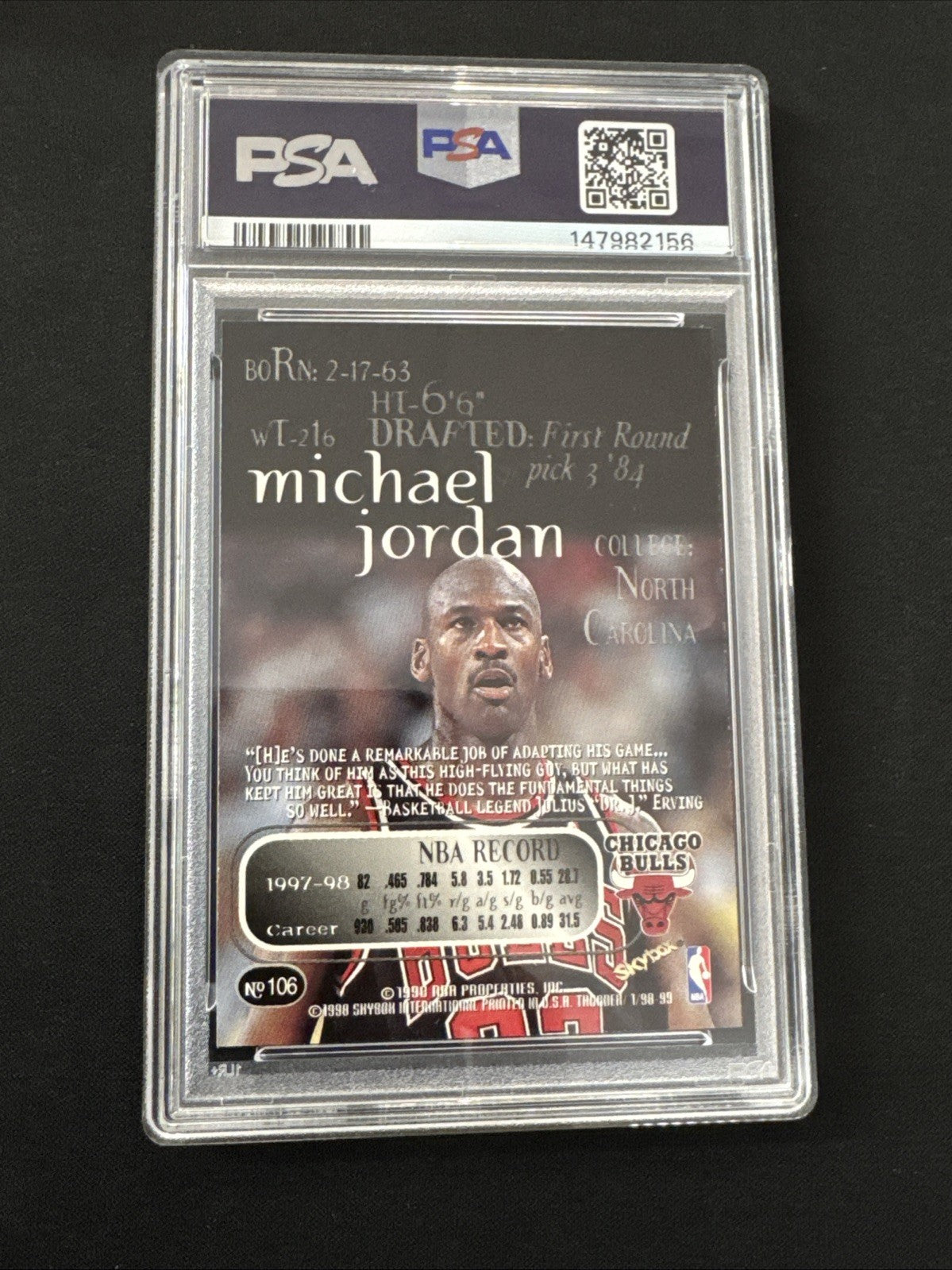 1998-99 Skybox Thunder - Michael Jordan #106 PSA 9