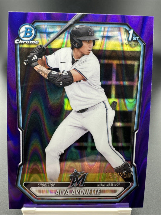 2026 Topps Bowman Chrome Aiva Arquette 165/250 Purple Lava