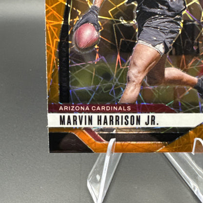 Marvin Harrison Jr. 2024 Prizm Orange Lazer Laser Rookie RC #375 Cardinals