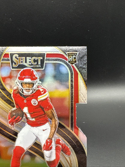 2024 Panini Select 119 Xavier Worthy Silver Prizm Die-Cut (RC) Rookie Chiefs