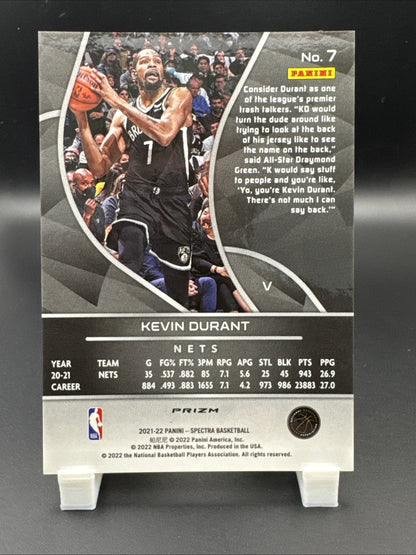 Kevin Durant 2021-22 Panini Spectra Base Variations Asia Hyper Red #7 Nets