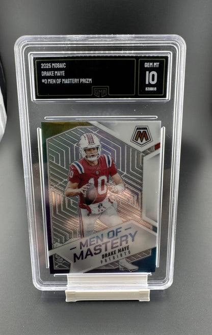 2025 Panini Mosaic - Men of Mastery Drake Maye #3 Silver Prizm