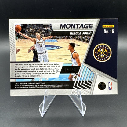 2021-22 Panini Mosaic Montage Nikola Jokic #16 White Prizm 12/25