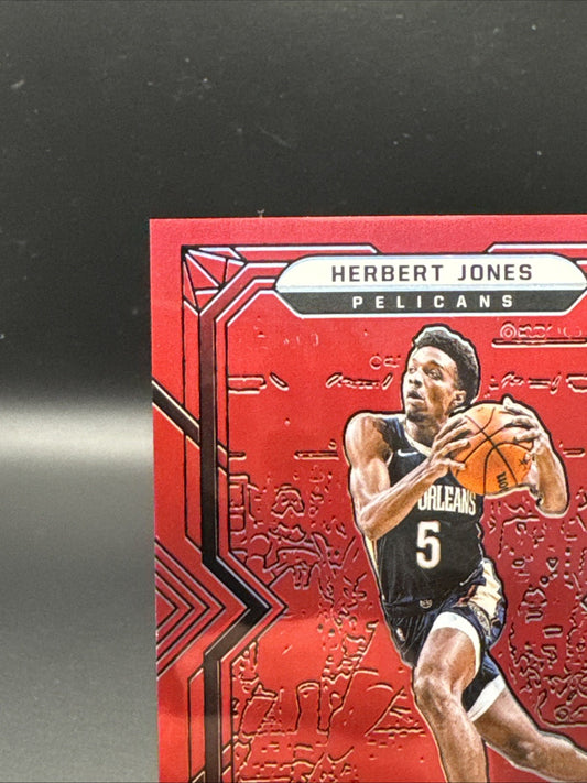 2021-22 Panini Obsidian Basketball Herbert Jones Red Flood Rookie #178 Pelicans