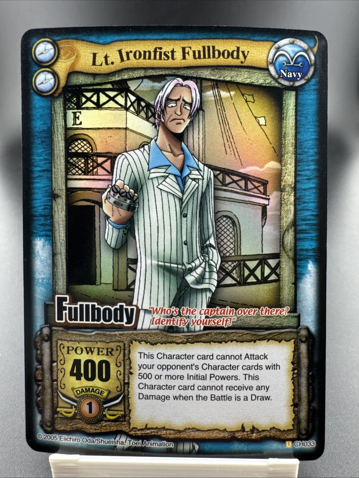 Bandai One Piece CCG Card Lt. Ironfist Fullbody Holo The Quest Begins Vintage