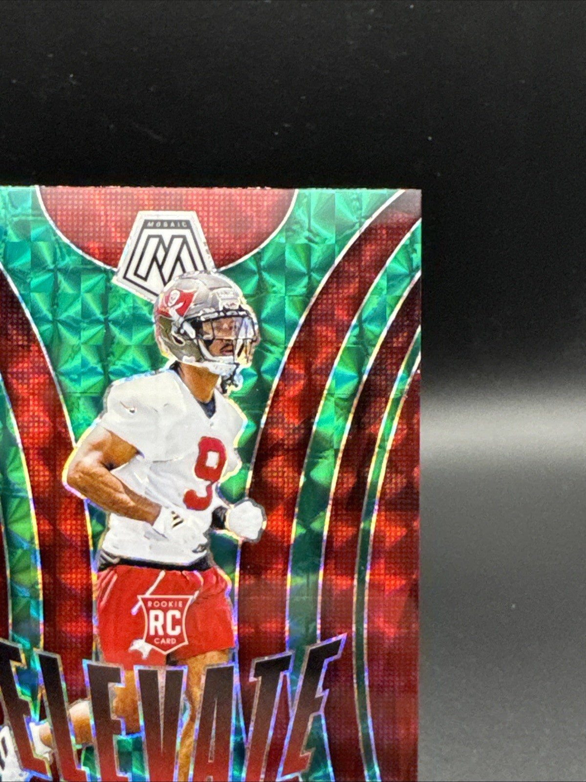 Emeka Egbuka RC: 2025 Mosaic Football -ELEVATE Green Mosaic Prizm -Bucs #2