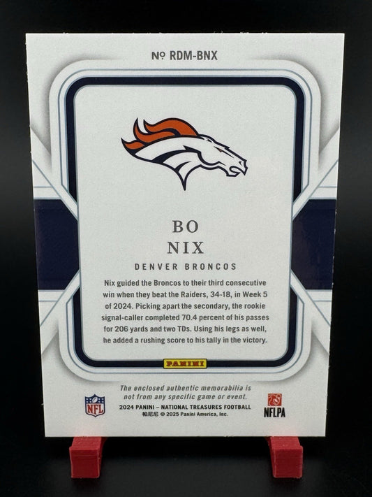 2024 Panini National Treasures - Rookie Dual Materials Bo Nix /99 Broncos