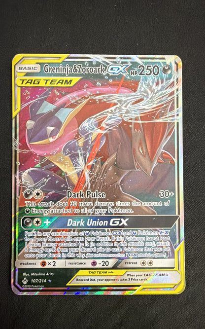 Greninja & Zoroark GX 107/214 Sm-Unbroken Bonds Holo