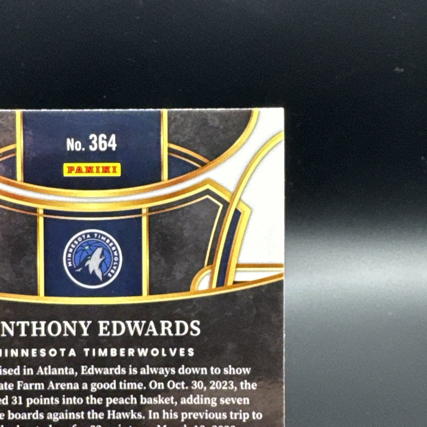 2023 Anthony Edwards Panini Select Zebra Mezzanine #364 SSP