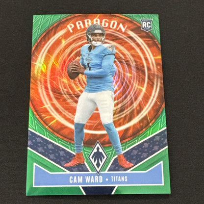 2025 Panini Phoenix Cam Ward Paragon Green /99 #2 SP RC Titans Rookie