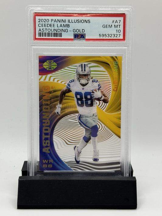 2020 Panini Illusion Ceedee Lamb Astounding Gold /25  #A7 Rookie RC PSA 10 POP 2
