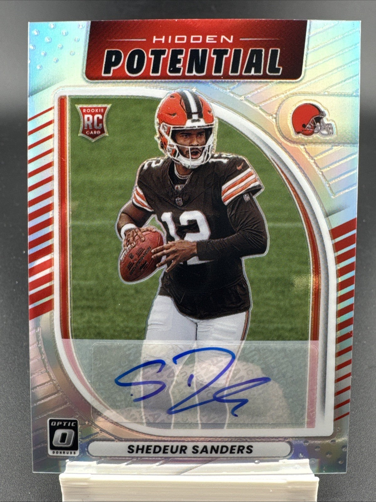 2025 Donruss Optic Shedeur Sanders Hidden Potential Auto /199 #20 RC Browns