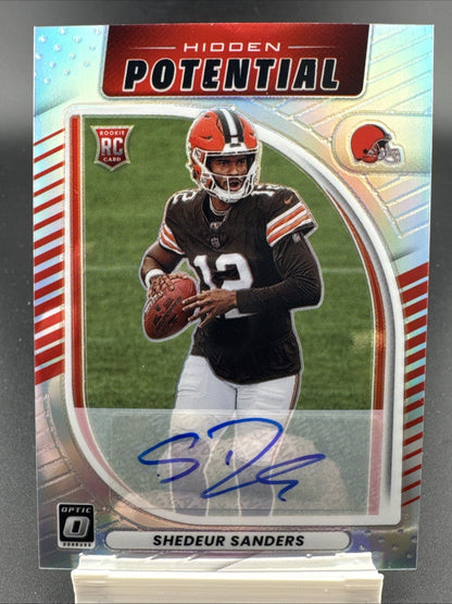 2025 Donruss Optic Shedeur Sanders Hidden Potential Auto /199 #20 RC Browns