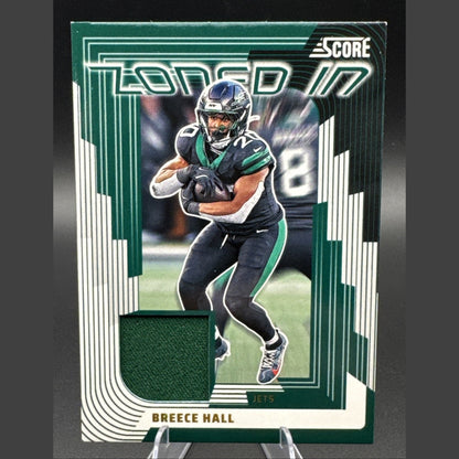 Breece Hall 2025 Panini Score Zoned In Patch #ZON-BHL New York Jets