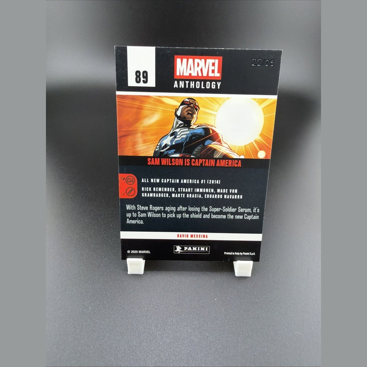 2025 Panini Marvel Anthology Sam Wilson Is Captain America  Marble Holo /25 #89