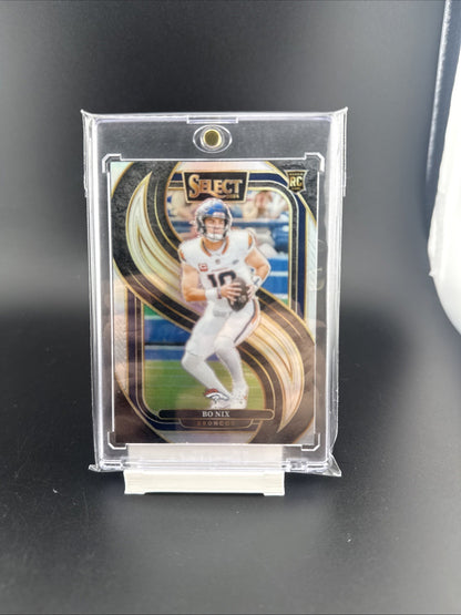 2024 Panini Select - Premier Level Bo Nix #117 Silver Prizm Die-Cut (RC)